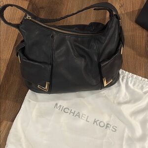 Michael Kors Black Leather Shoulder Bag